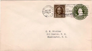 First day cover, Scott #U521 (UPSS 3223-25), magenta overprint, Nickles svc,1925 - Bild 1 von 1
