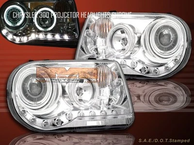 2005-2010 300C/LWB/SRT8 CCFL HALO LED PROYECTOR FAROS CROMADOS Foto 1 de 2