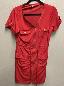 MUSE Zip Up Red Dress Women’s Size 10 - Picture 1 of 3