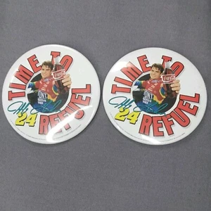 1995 Time To Refuel Jeff Gordon 24 Coca-Cola Dupont 3" Hat Jacket Button - Picture 1 of 2