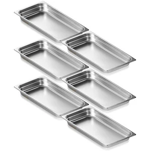 6 Pack 2.5" Steam Table Pan Hotel Food Prep Pan Full Size Stainless Steel - Picture 1 of 12