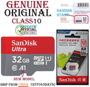 A1 NewModel GENUINE SanDisk ULTRA 32GB 32 gb Micro sd SDHC MicroSD Memory clas10 - Photo 1 sur 3