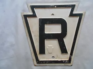 PA KEYSTONE(SMALL)-(EMBOSSED)-ROAD STREET SIGN ALPHABET LETTER R-PENNSYLVANIA - Picture 1 of 7