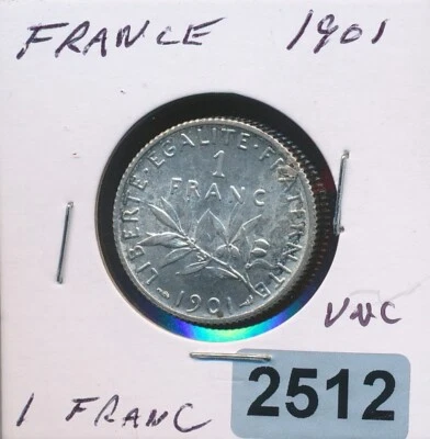 FRANCIA - 1 FRANCO - 1901 - TONIFICACIÓN SIN CIRCULAR - #2512 - RARO Foto 1 de 2