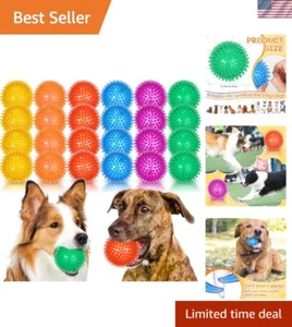 24 Pcs Spikey Dog Balls 3.5 Inch Squeaky Dog Toys Pet Toys Rubber Dog Toy Bal... - Picture 1 of 7