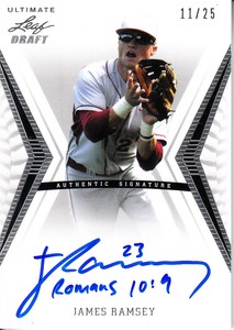 2012 Leaf Ultimate Draft Silver #JR1 James Ramsey Auto /25