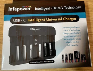 C016 Infapower Universal Battery Charger for AA, AAA, 9v volt, C and D cells - Picture 1 of 3