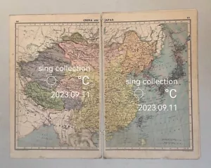 Mappa vintage ritagliata della Cina, della Cina settentrionale e orientale in inglese da Atlante - Foto 1 di 2