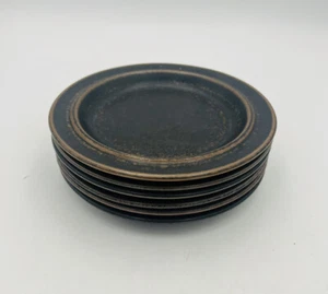 6 - Vtg Arabia Finland Ruska Brown Bread Plates 7" Small Snack Ulla Procope - Picture 1 of 5