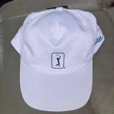 NEW PGA Tour Air Flux Mens one Size Hat Stretch Fit Baseball Cap White-  NWT - Image 1 of 4