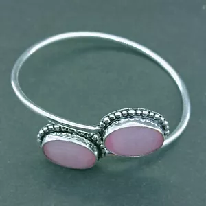 Bracciale gioiello con pietre preziose occhio di gatto rosa in argento sterli... - Foto 1 di 9