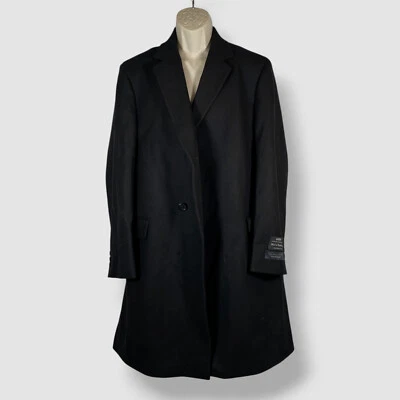 Chaqueta Abrigo Bloomingdale's Para Hombre Lana Negra Doble Pecho Talla 42R Foto 1 de 4