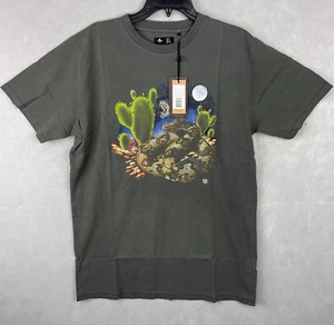 Thrills Mens Crew Neck T Shirt With Front Graphics Size Small Dark Green New - Picture 1 of 12