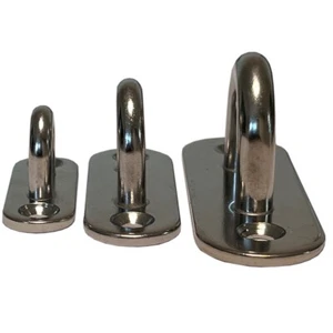 Augplatte Deckenhaken Zurröse Ösenplatte Wandhaken Mastplatte Edelstahl V2A oval - Bild 1 von 7
