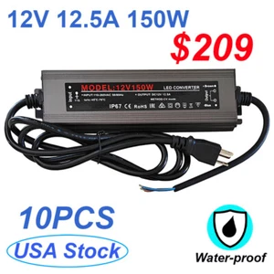 Outdoor 150W Power Supply With US Plug AC 265V To DC 12V Converter For LED Strip - Picture 1 of 9