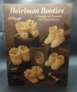 Heirloom Booties: 5 Designs Crochet Pattern Leaflet by The Needlecraft Shop - Picture 1 of 1