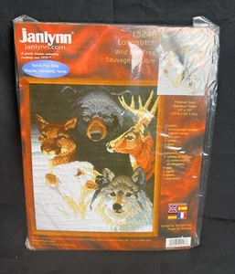 Rare Janlynn Longstitch - Wild and Free - 2001 - Finished Size 14" x 18" - Picture 1 of 6