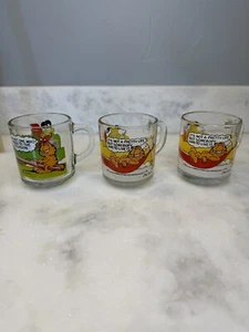 Tazas de café McDonald's Glass Garfield 1978 (lote de 3) - Imagen 1 de 17