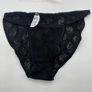 NWT Vintage Sears Kiki Black Panties Lace One Size Fits All Nylon Underwear  - Picture 1 of 6