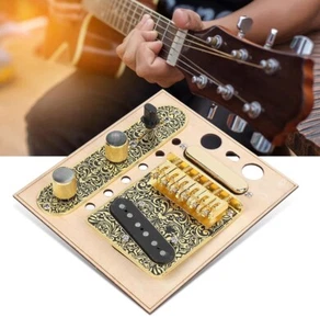 6 Strings Saddle Bridge Plate, 3 Way Switch Control Plate, Missing 2 CircleKnobs - Picture 1 of 9