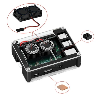 Case for Raspberry Pi 3 B+,for Raspberry Pi 3B / 2B, for Raspberry Pi Dual Fan - Image 1 of 4