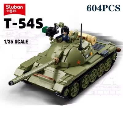 Sluban 604PCS ARMY T-54S Medium Tank Model Bricks WW2 Tank Weapon Building Block - Image 1 of 4