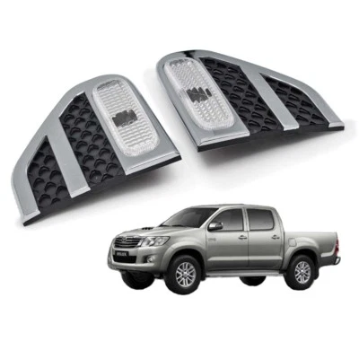 Lámpara indicadora lateral cromada negra para Toyota Hilux Vigo SR5 2005 10 13 Foto 1 de 4