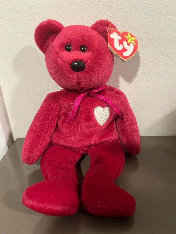 Rare Vintage 1998/1999 TY Beanie Baby Babies Valentina Bear Hologram Error Tag  - Image 1 of 4