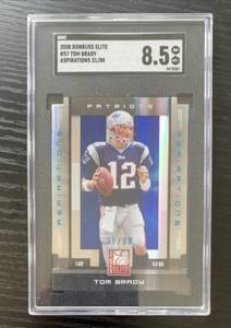 2008 Donruss Elite Tom Brady Aspirations Die-Cut #/88 BLUE SP SGC 8.5