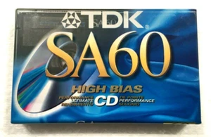 TDK SA 60 casete de audio vintage cinta en blanco sellada Hecho en Japón Tipo II - Imagen 1 de 2