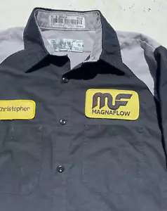 Men's MAGNAFLOW Shirt Multicolor Logo M Patches Shop Mechanic Uniform Auto Race - Picture 1 of 15