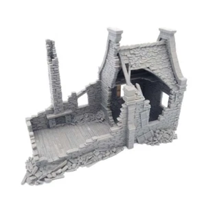 RUINED RESIDENCE MITTELALTER WFB LOTR FANTASY 3D GEDRUCKT GELÄNDE LANDSCHAFT WWII BOLT - Bild 1 von 5