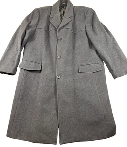 Vtg Hungarian Wool Western Overcoat Men’s XL Ranchwear Long Coat Gray - Picture 1 of 7