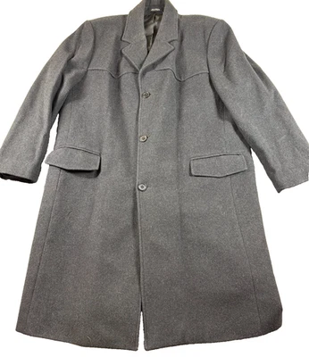 Vtg Hungarian Wool Western Overcoat Men’s XL Ranchwear Long Coat Gray - Image 1 of 4