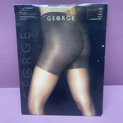 PANTIMEDIAS GEORGE Nuevo Modelador Corporal Marfil Plus Pie de Sandalia Transparente Sedoso "NUEVO" Foto 1 de 4