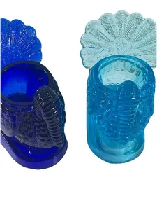 Turkey Toothpick Holder Cobalts & Blue Glass Mosser Made in USA Cambridge Ohio - Picture 1 of 7