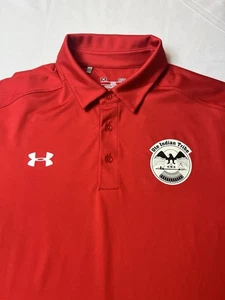 Utah Utes Indian Tribe S/S Under Armour Polo Golf Camicia Rossa Uomo Large BELLA - Foto 1 di 4