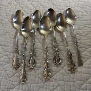 Vintage Versilbert Konvolut 7 Teelöffel Kaffee Dessert - Bild 1 von 9