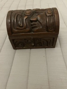 Hand Carved Honduras Wooden Small Keepsake Chest Numbered Model 5”x 4” - Picture 1 of 10