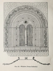c1925 Italian Architecture Plan of CREMA CATHEDRAL WINDOW - Picture 1 of 2