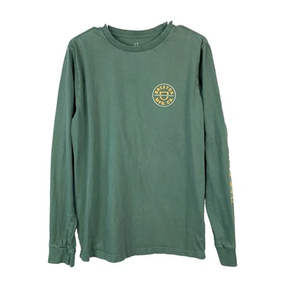 Camiseta Brixton Verde Manga Larga Redonda Logo Manga Hits Pequeña Foto 1 de 4