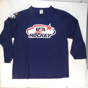 USA Hockey Jersey Mens XL NHL Hockey Labatt Blue Practice Shirt AK Athletic Knit - Picture 1 of 11
