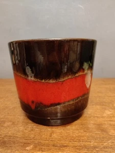 Scheurich Lava Planter Plant Pot Fabiola Red Brown West German 60s Vtg Retro - Picture 1 of 10
