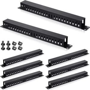 8 Pieces 19 Inch Cable Manager 1U 24 Slot Horizontal Server Rack Mount Cable ... - Picture 1 of 6