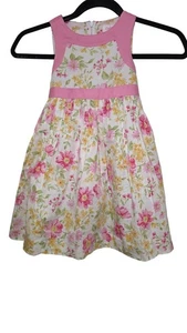 Lydia Jane Mädchen rosa & Blumen ärmelloses Kleid mit Schleife Akzent Größe 3T - Bild 1 von 5