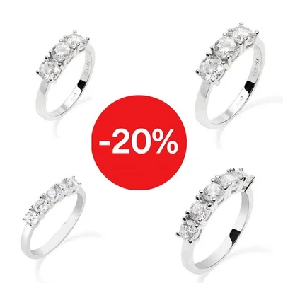 Anello Donna Argento 925 Trilogy e Riviera Veretta con Zirconi AMEN Gioielli - Immagine 1 di 3