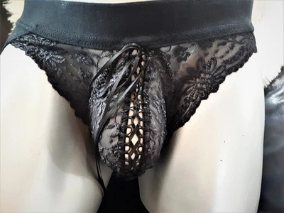 Corsagen Sling Thong Spitze Jock Strap ouvert Push-Up geschnürtes Suspensorium - Bild 1 von 4