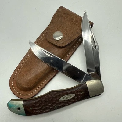 Cuchillo de cazador plegable Case XX USA 6265 SAB de colección 10 puntos 1970 con funda Foto 1 de 4