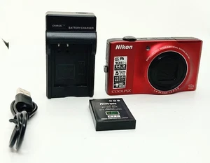 「Exc+++++] Nikon COOLPIX  S8000 14.2MP 10X Optical Zoom Red Digital Camera Japan - Picture 1 of 20