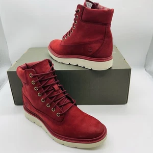 TIMBERLAND Mujer Rojo Gamuza Botas Talla 6 Impermeables Con Cordones A3819 Premium 6 Pulgadas - Imagen 1 de 7
